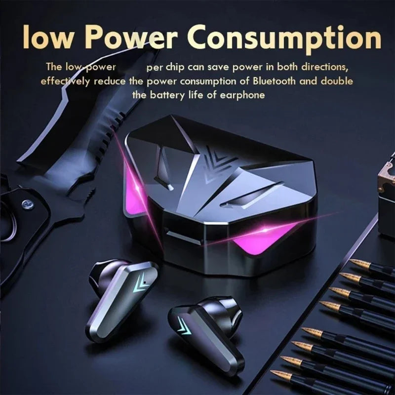 X15 TWS Auriculares inalámbricos con Bluetooth pantalla LED auriculares para jugadores con micrófono auriculares inalámbricos con cancelación de ruido auriculares Bluetooth