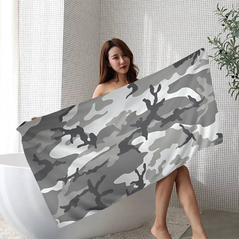 Toalla de playa de microfibra con patrón de camuflaje, toalla de playa de microfibra, absorbente, secado rápido, suave, Yoga, complejo turístico, montaña