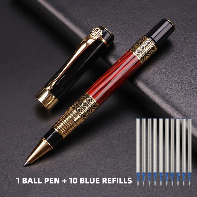 Pluma estilográfica de grano de madera de Metal, suministros escolares, bolígrafos para estudiantes, suministros de papelería, pluma estilográfica de alta calidad