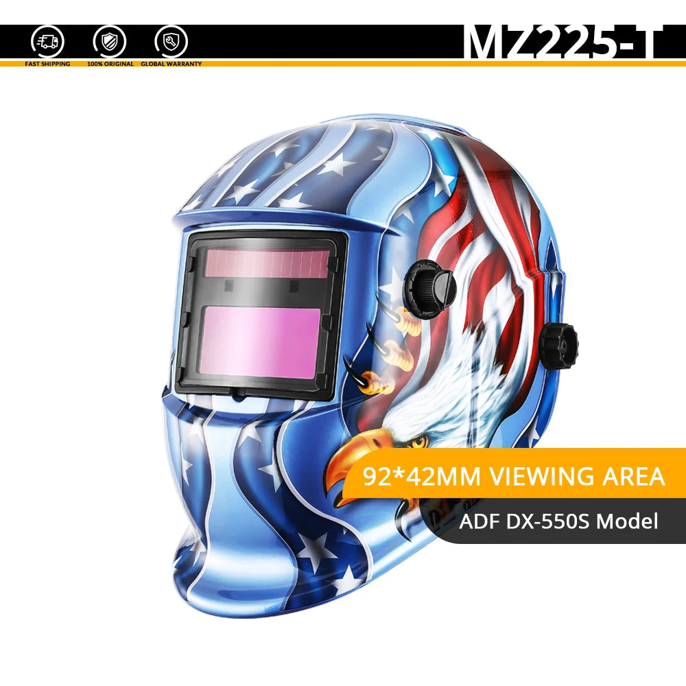 DEKO - Casco de soldadura eléctrica solar con , Casco de soldadura ajustable , Oscurecimiento automático ajustable, Rango 4/9 - 13 MIG MMA, Máscara, Lente para máquina de soldar
