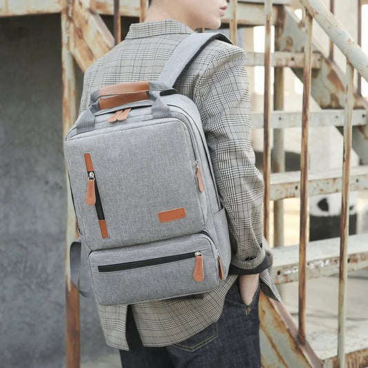 Conjunto de mochila para ordenador portátil para hombre y mujer, bolso de hombro con bolsillo pequeño para viaje, escuela, negocios, trabajo y Universidad, 3 piezas