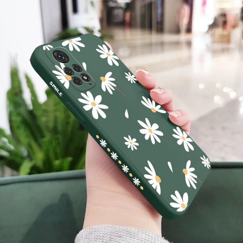 Funda de teléfono con diseño de margaritas para Xiaomi Redmi Note 14 13 12 12S 11 11S 10 10A 10T 10S 9T 9 8 7 Pro Plus 10C 4G 5G