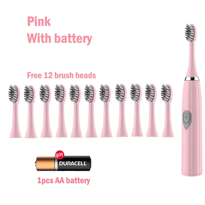 Cepillo de dientes eléctrico para adultos, cerdas suaves DuPont, batería portátil, IPX7, resistente al agua, inteligente, eficaz, cuidado bucal