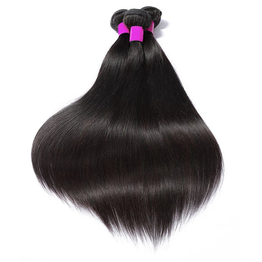 Extensiones de Cabello Humano Liso Sedoso, Cabello Brasileño Remy, 1/3/4 Piezas, Extensiones de Cabello Natural Negro, 14-30 Pulgadas