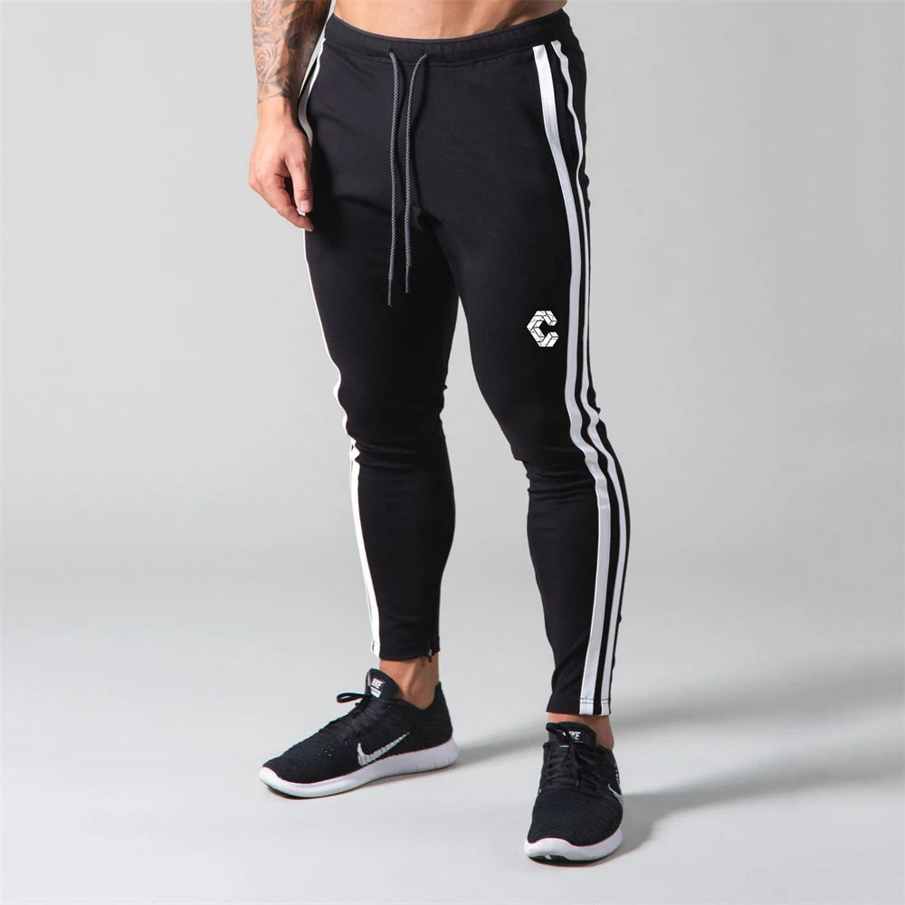 Corons 2024, pantalones de chándal a rayas laterales para hombre, pantalones de algodón para entrenamiento de gimnasio, pantalones pitillo informales a la moda para hombre