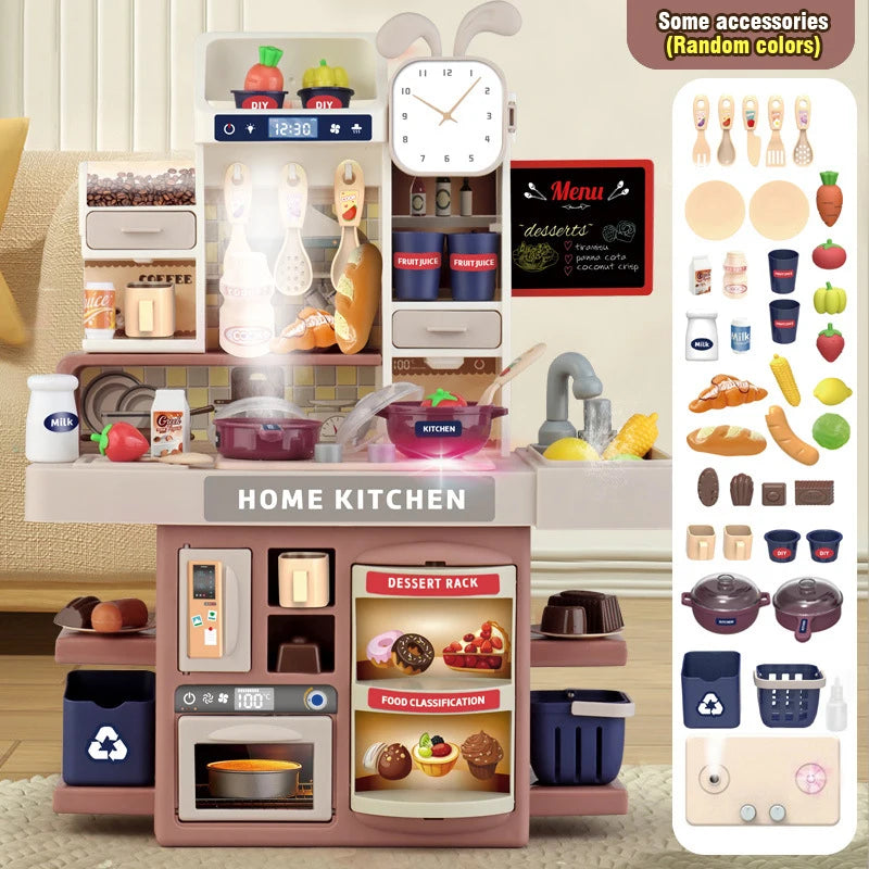 Juego de Cocina para Niños, Juguete de Simulación de Cocina con Vapor y Luces para Juego de Imitación