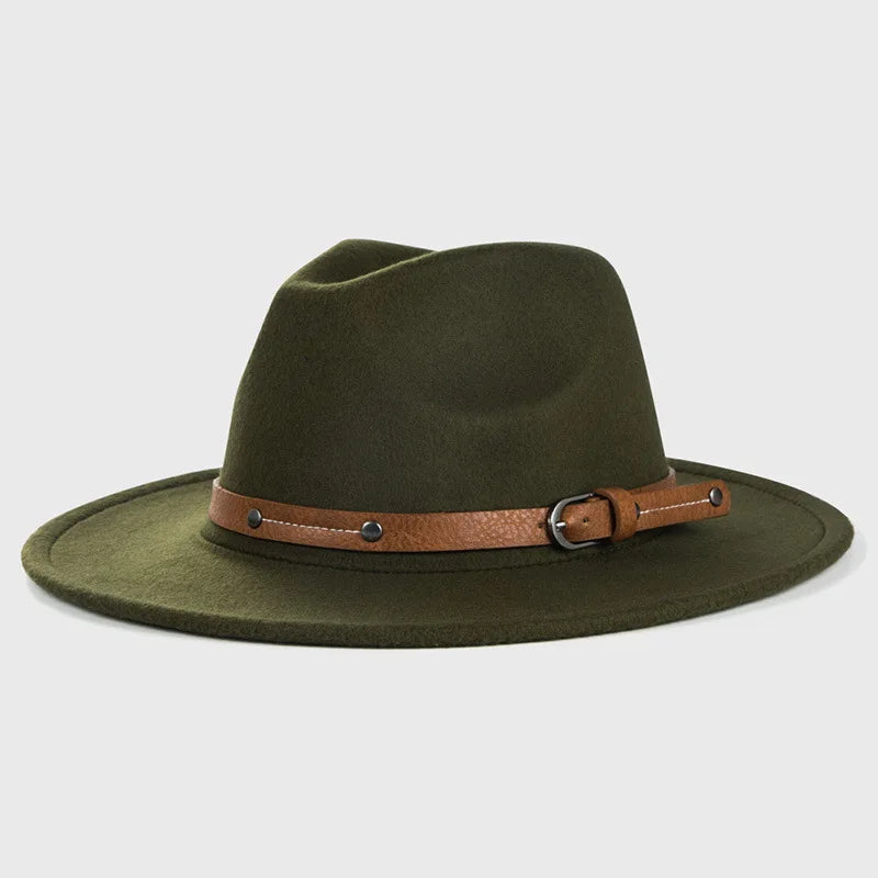 Sombrero Fedora de lana nueva para mujeres y hombres, moda de invierno y otoño, sombreros de Jazz para Iglesia, sombrero de fieltro de ala plana vikingo británico, sombreros de fieltro informales para exteriores