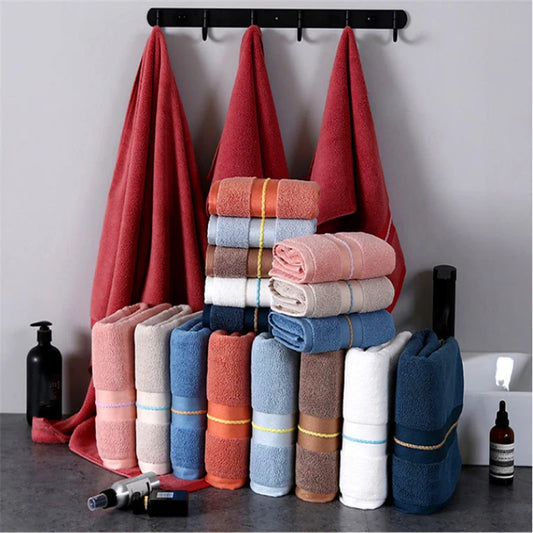 Toalla de algodón puro, toallas absorbentes para adultos, Color sólido, toalla de ducha de mano suave y absorbente para la cara, 34x74cm