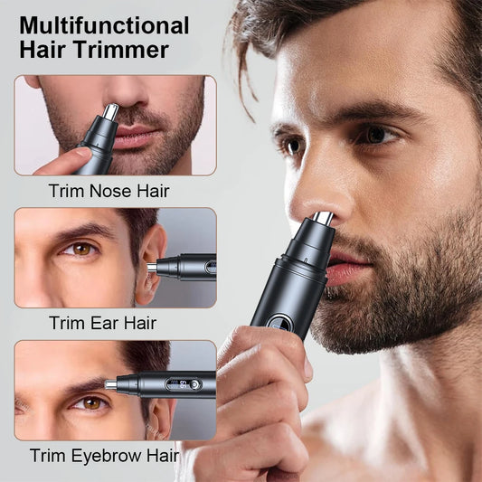 Recortador de Vello Nasal Eléctrico para Hombre, Depilador Nasal Portátil para Nariz y Orejas, Mini Recortador de Vello Nasal Recargable por USB