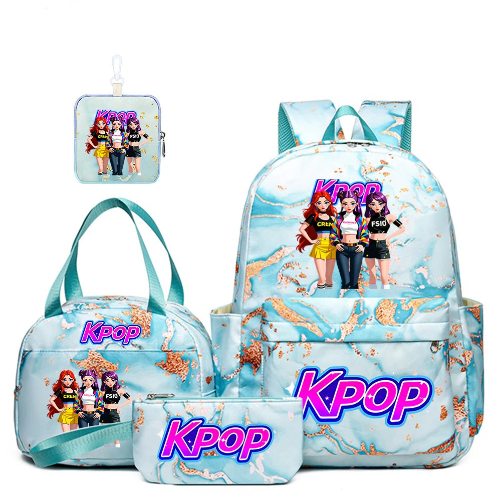 Juego de 4 mochilas con diseño de grupo femenino de K-POP. El regalo perfecto para los fans del kpop.