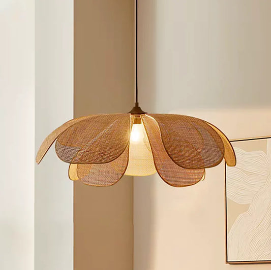 Lámparas de techo, lámpara colgante de ratán con forma de flor, lámpara colgante de ratán tejido para sala de estar, comedor, casa de huéspedes, decoración del hogar