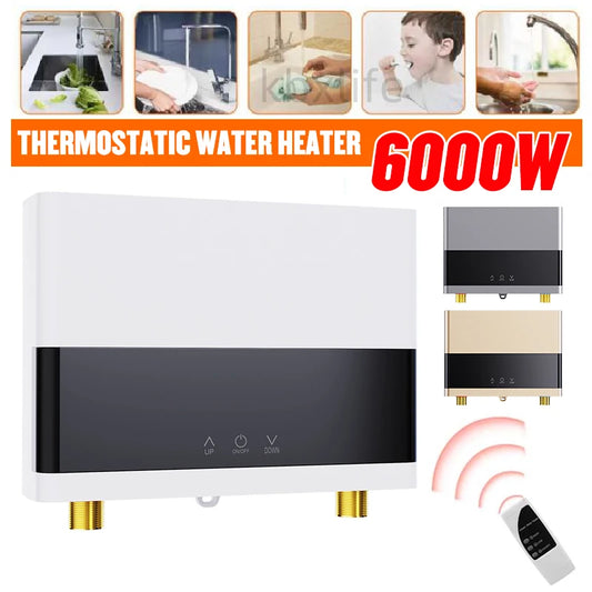 110V/220V Instant Water Heater Bathroom Kitchen Wall Mounted Electric Water Heater Hot Water Shower LCD Temperature Display