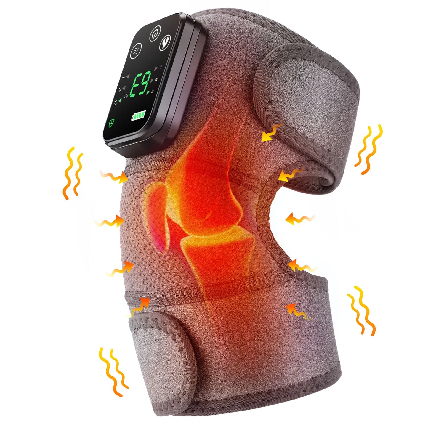 Masajeador de rodilla con calor, compresa caliente, masaje por vibración, soporte para codo y hombro, rodillera para aliviar la artritis