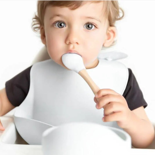 Juego de alimentación de silicona para bebé, cuenco de silicona, plato de comedor, cuchara, tenedor, platos para niños, vajilla de silicona sin BPA, 3/4/5 Uds.