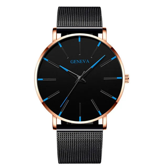 Reloj de pulsera de cuarzo para hombre minimalista ultrafina