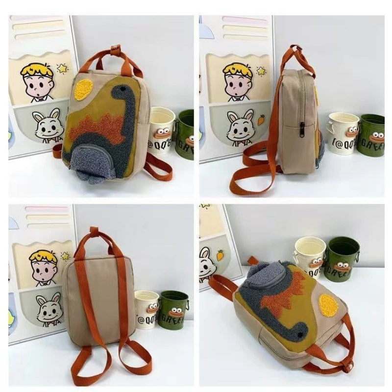 Mochila de dibujos animados de dinosaurios para niños, bonita mochila escolar para bebés, Mochila para niños y niñas, Mochila de lona, accesorios para niños