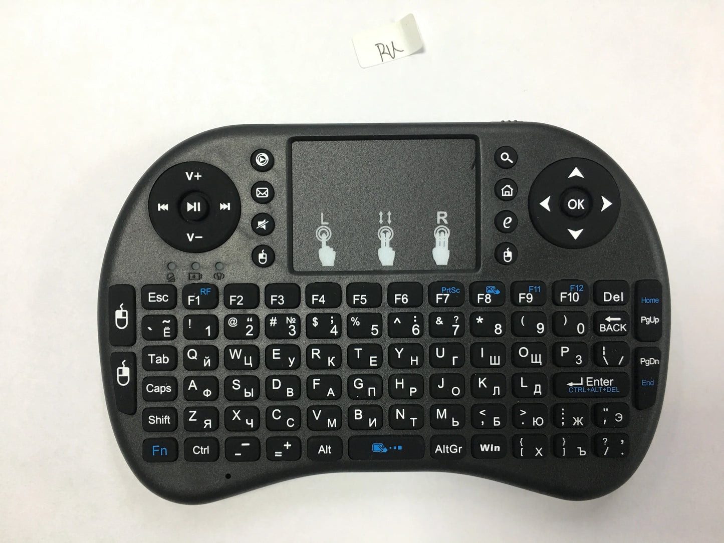 Miniteclado inalámbrico retroiluminado, periférico con Touchpad N, RGB, PC, TV Box, español, francés, Azerty, ruso, portugués, idioma de Brasil