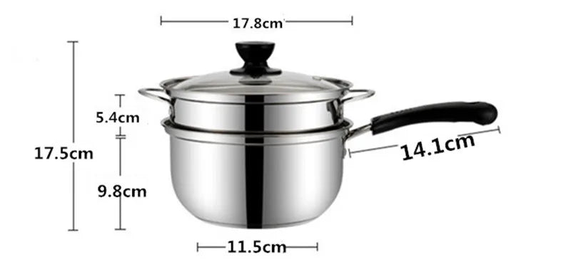 Olla de acero inoxidable, olla para sopa de doble fondo, cocina no magnética, utensilios de cocina multiusos, sartén antiadherente, Cocina de Inducción, olla usada