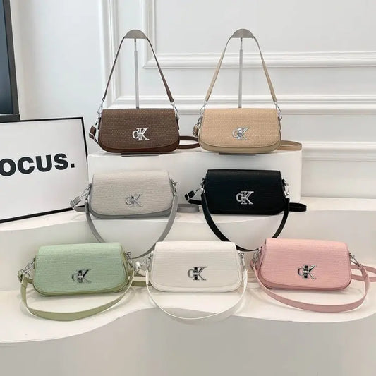 Bolso Bandolera de Lujo Exclusivo para Mujer, con Logotipo de Diseñador, Gran Capacidad, de Cuero, Elegante, Texturizado, para el Día a Día