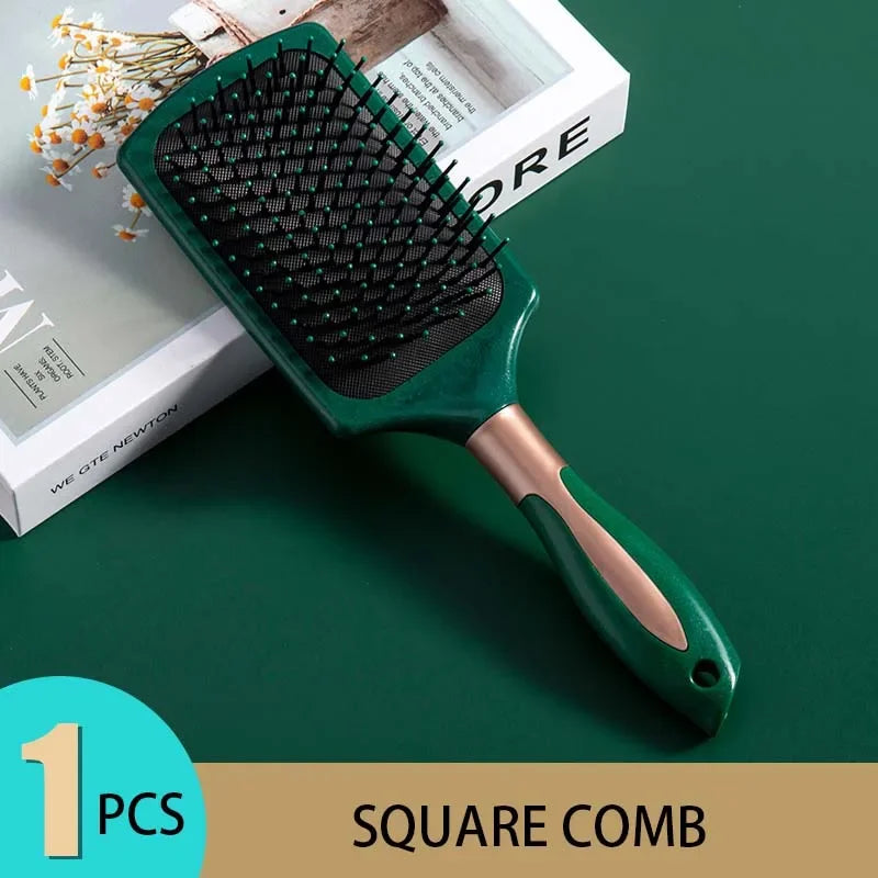 Cepillo de masaje para el cuero cabelludo con cojín de aire ovalado y redondo, herramienta antiestática exfoliante para peinar el cabello en salones de belleza y SPA