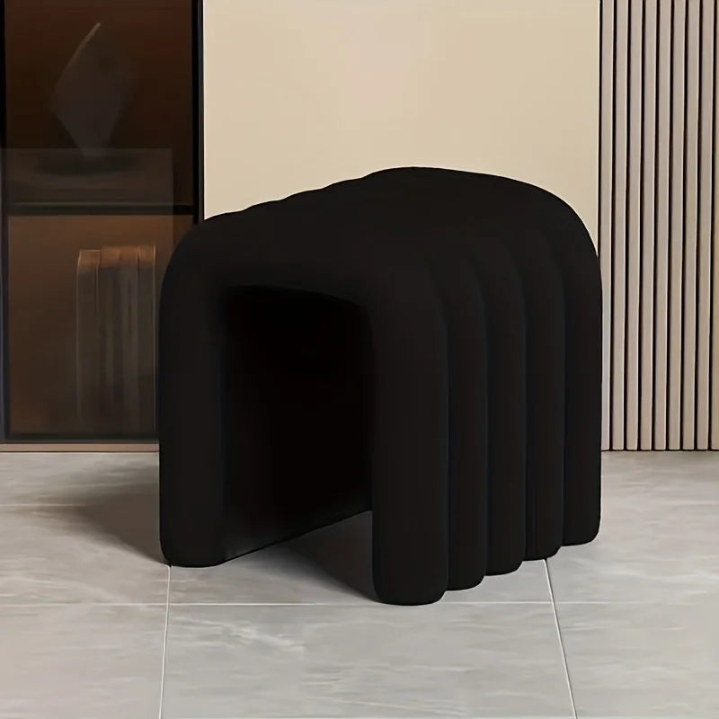 Taburete Moderno, Lujoso Reposapiés de Terciopelo y Banco de Maquillaje, Taburete Versátil para Decoración de Sala de Estar, Dormitorio y Pasillo