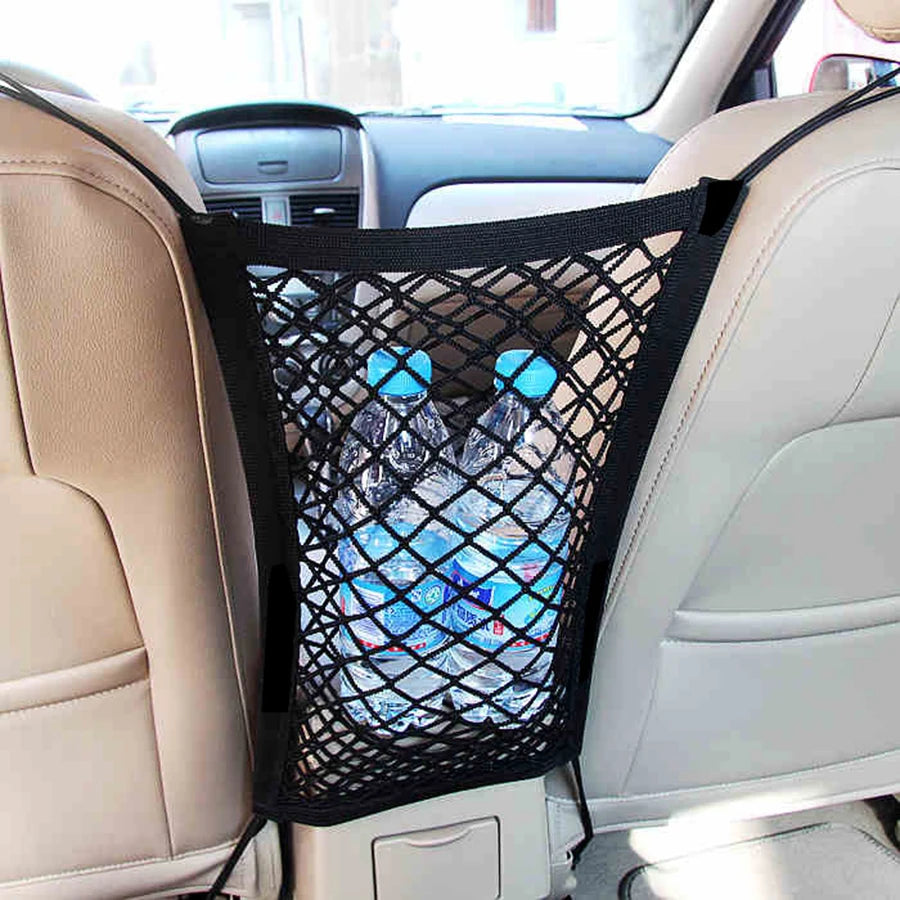 Barrera de coche para mascotas, barrera de coche para perros con bolsa de almacenamiento de malla de seguridad automática, protector de barrera para mascotas, Protector de seguridad para asiento trasero, red de malla