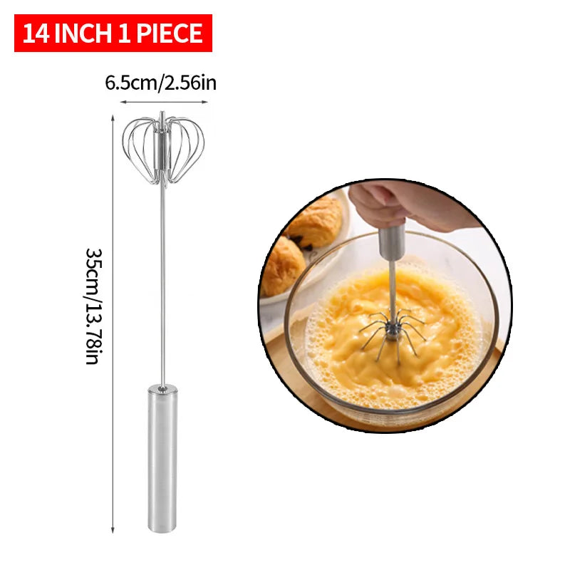 Batidor de huevos semiautomático, mezclador de huevos de crema giratorio, batidor de huevos Manual para el hogar, herramienta para hornear, herramientas de cocina