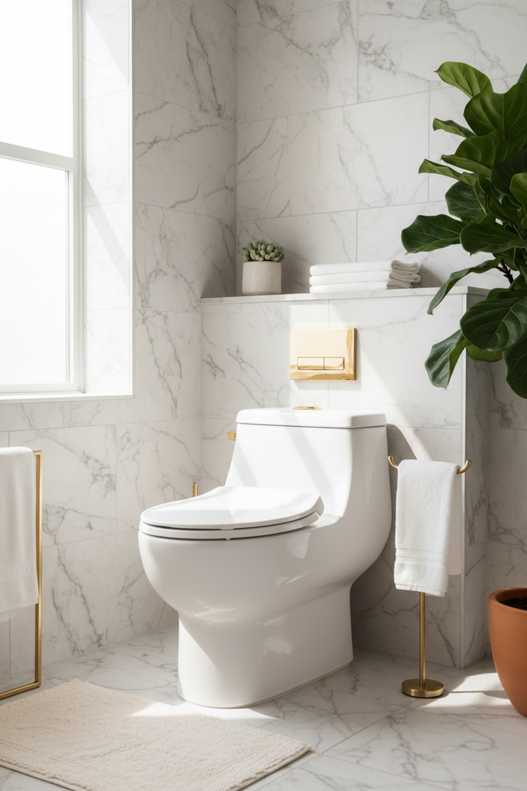 Inodoro en baño moderno elegante