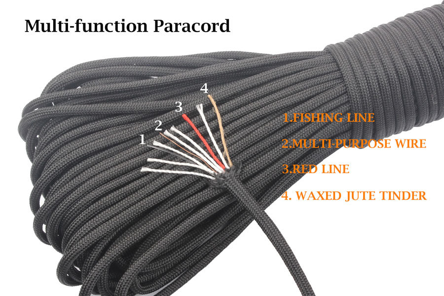 7-core 4mm umbrella rope polypropylene fiber multi-function mountaineering paratrooper traction rope life-saving equipment fixed safety umbrella rope
