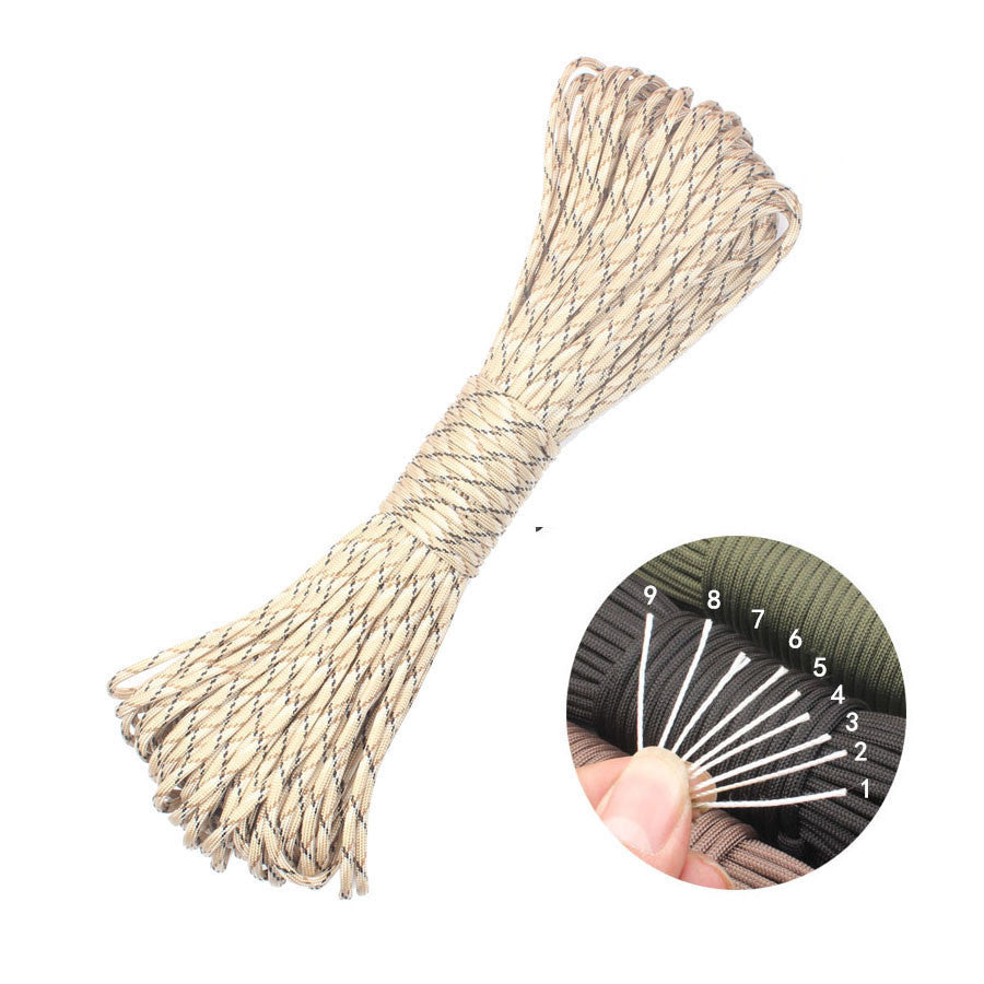 7-core 4mm umbrella rope polypropylene fiber multi-function mountaineering paratrooper traction rope life-saving equipment fixed safety umbrella rope