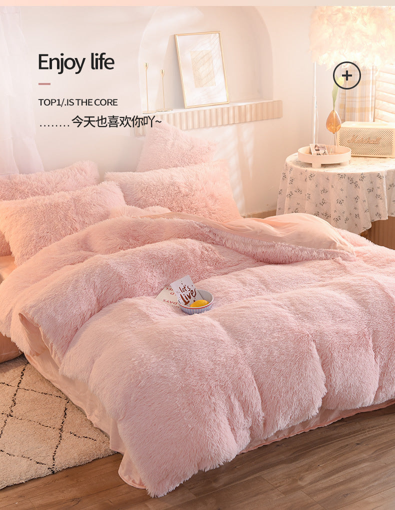 Juego de funda nórdica de felpa de lujo de 3/4 piezas: ropa de cama acogedora y suave, perfecta para el confort del dormitorio, ideal para habitaciones de invitados y dormitorio Aesth