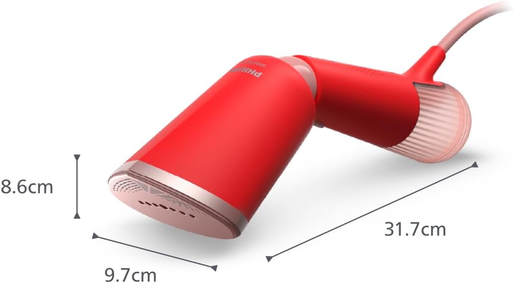 Philips 5000 Vaporizador de Mano Vertical, 1300 W, 24g/min, Rojo
