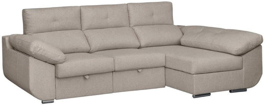 SHIITO | Modelo Avril - Sofá 3 Plazas Derecha con Chaiselongue y Asientos Deslizantes | Diseño Moderno y Sofisticado | 280 x 150 x 100 cm - Color Marfil