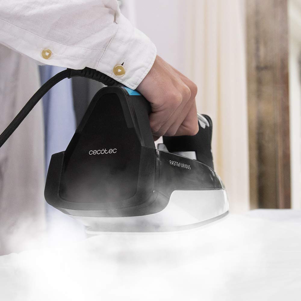 Cecotec Plancha Ropa Vapor Fast-Furious 5010 Vital, Suela de Aluminio Turbo Slide, Vapor continuo de 55 g/min, Golpe de vapor de 200 g/min, Regulador de temperatura, Antical, Antigoteo, 2600 W