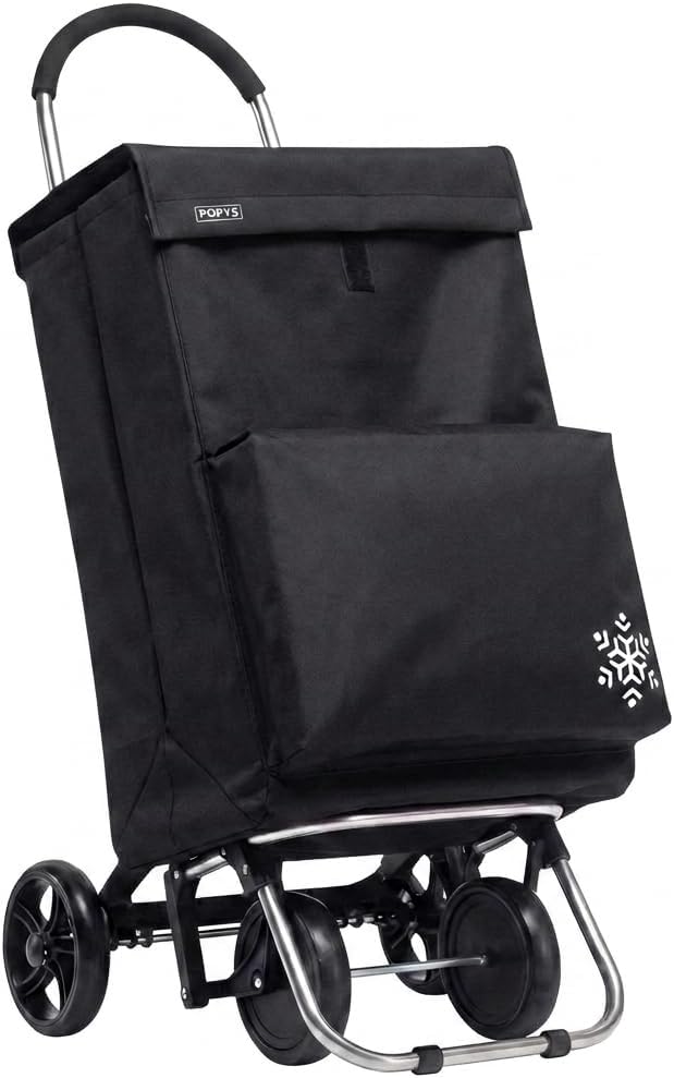 Carro de la Compra de 50L con Compartimento Refrigerante | Carrito Compra de 4 y 2 Ruedas Ideal para Supermercado (Requiere Montaje)