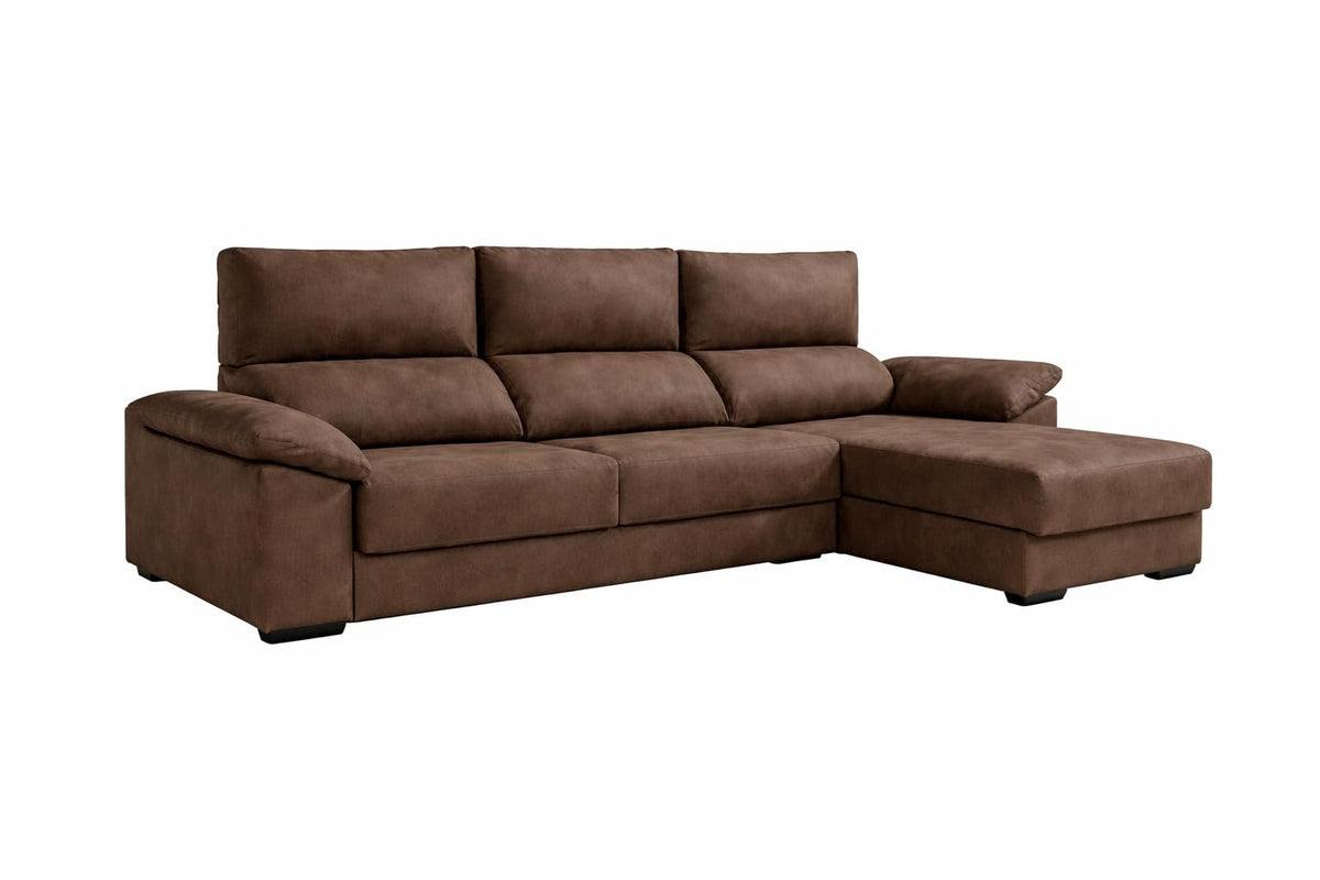DUPI Sofá Chaiselongue Sleep Pro | Arcón Reversible Izquierda/Derecha | 265x96x148 cm | Gris