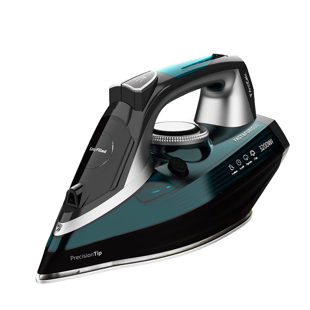 Cecotec Plancha Ropa Vapor Fast-Furious 5010 Vital, Suela de Aluminio Turbo Slide, Vapor continuo de 55 g/min, Golpe de vapor de 200 g/min, Regulador de temperatura, Antical, Antigoteo, 2600 W