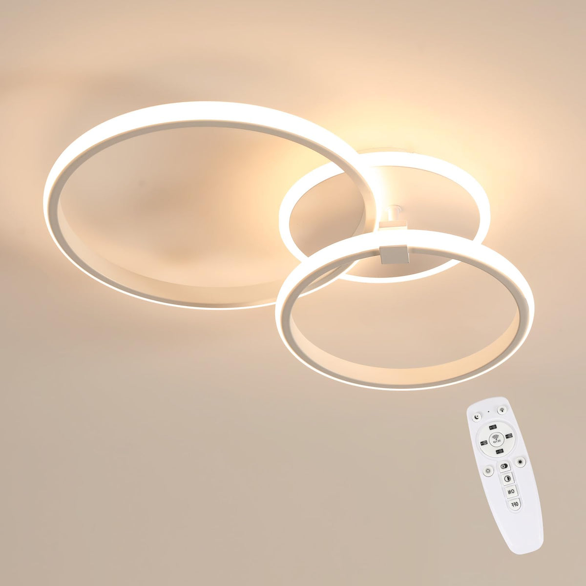 Riserva Plafon Techo LED Regulable 48W, Forma de Corazón, 3000K-6500K, Oro