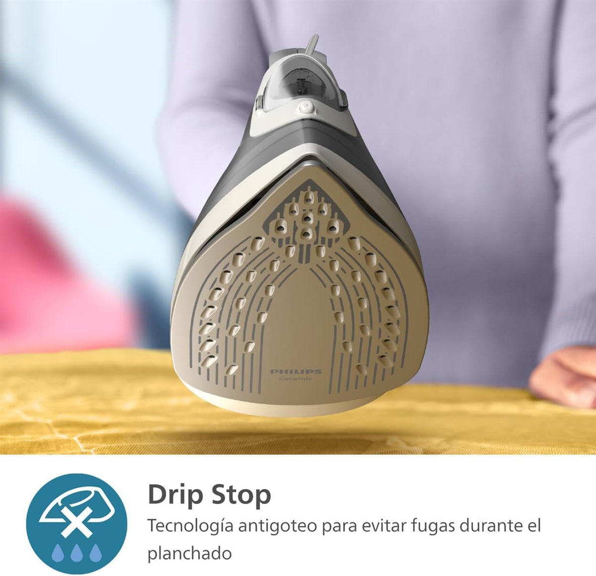 Philips 2000 Plancha de Vapor, Potencia de 2000W, depósito 250 ml, Gris