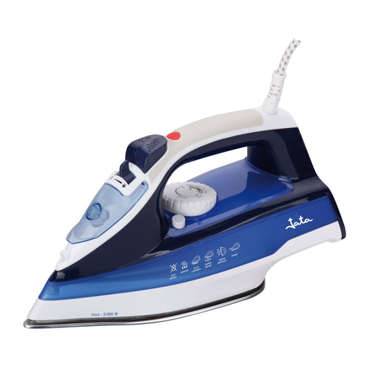 JATA PL225 - Plancha de Vapor Ropa 2200W con Golpe de Vapor 160 g, Vapor Vertical, Suela Acero Inoxidable, Sistema Antigoteo y Antical, Autolimpieza