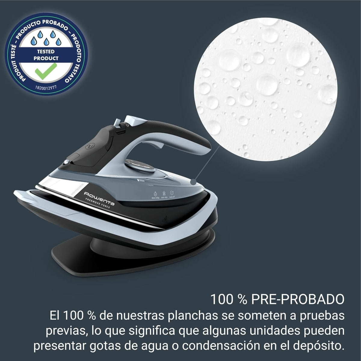 Rowenta Freemove, Plancha de vapor sin cable, Golpe de vapor 115 g/min