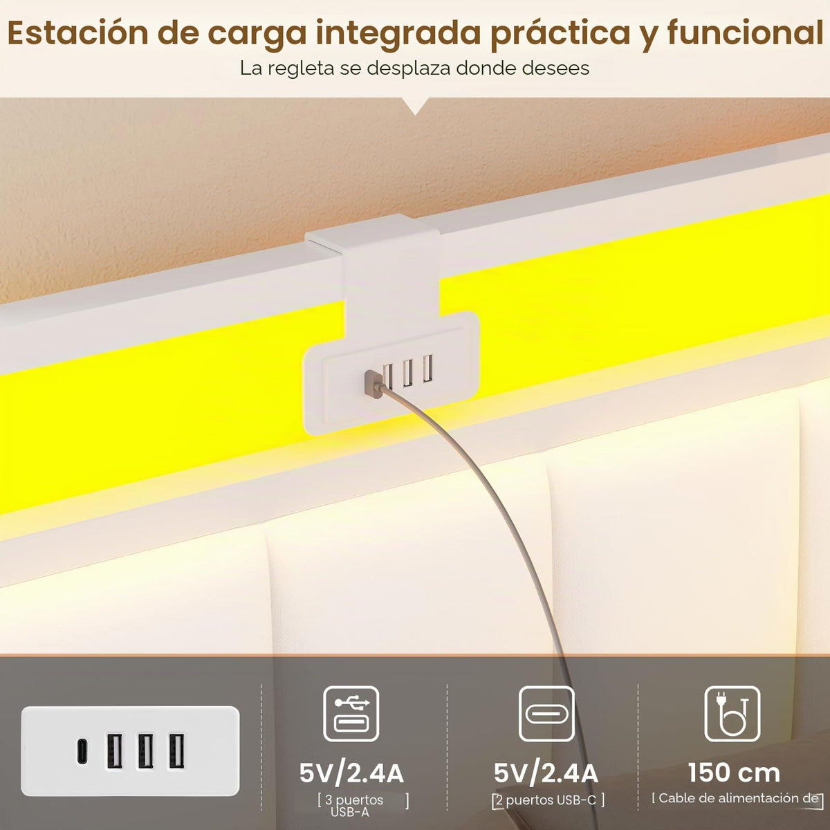 DICTAC Cama Tapizada Sofá Cama 90 x 190 cm con iluminación LED y Toma USB,Camas Juvenil con 2 cajones de Almacenamiento, Estructura de Cama de 90x190 con somier de láminas de Metal, Gris Oscuro
