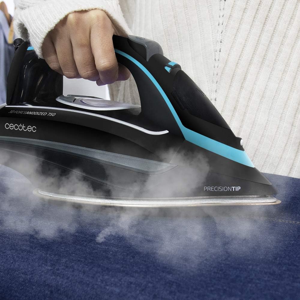 Cecotec Plancha Ropa Vapor 3D ForceAnodized 750 Smart. 3100W, Golpe de Vapor 200 g/min, Doble Suela Anodizada, Pantalla LCD, Antical, Autoapagado, Modo Eco, Depósito 400 ml