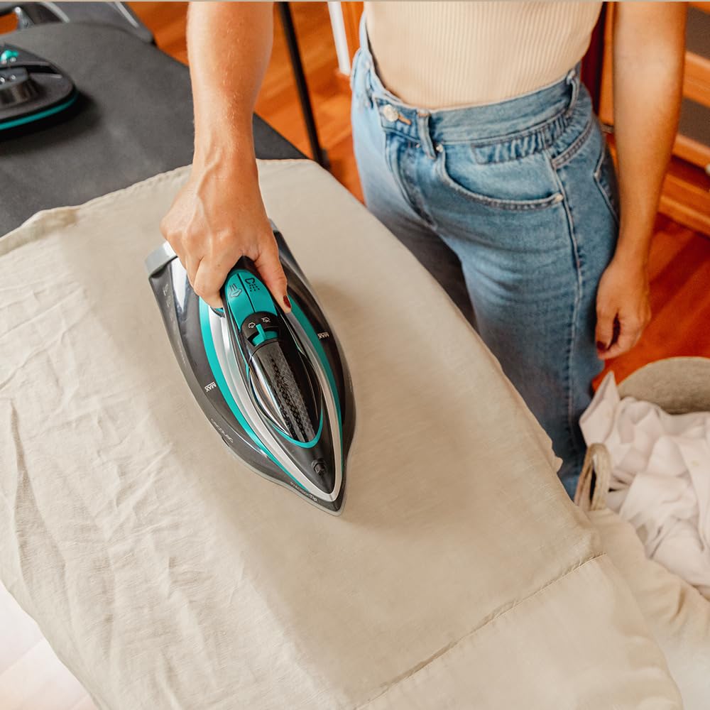 Cecotec Plancha de la Ropa Horizontal Vapor IronHero 3200 Vital. 3200W, Golpe de Vapor 270g/min, Vapor Continuo 70g/min, Suela Gran Resistencia con Deslizamiento Perfecto, Antigoteo