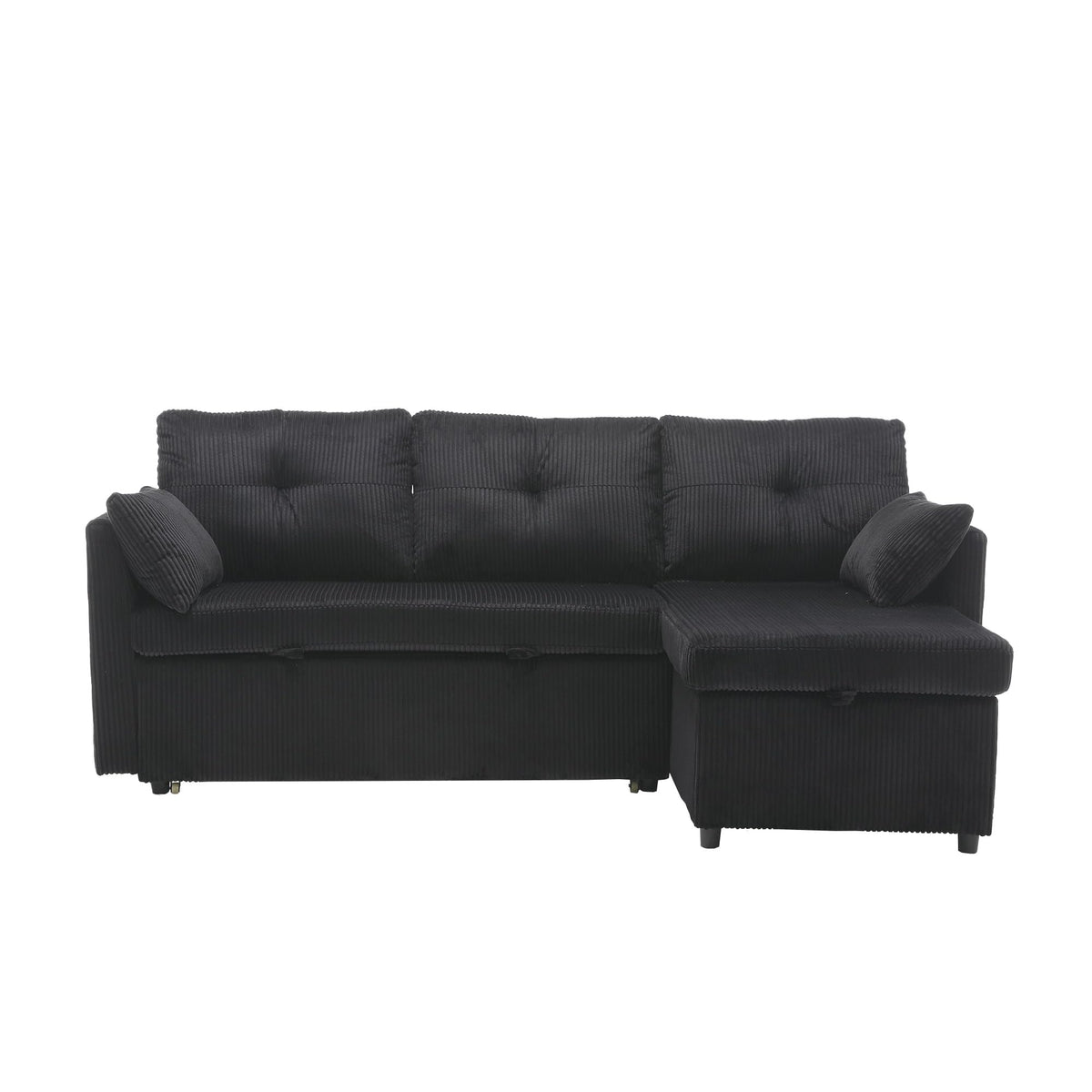 Lubvtti Sofá cama de 3 plazas moderno con función de cama, con espacio de almacenamiento, cargador USB, reposabrazos portaobjetos y 2 cojines, sofá de esquina en L, sofá de 3 plazas, chenilla (C-gris)