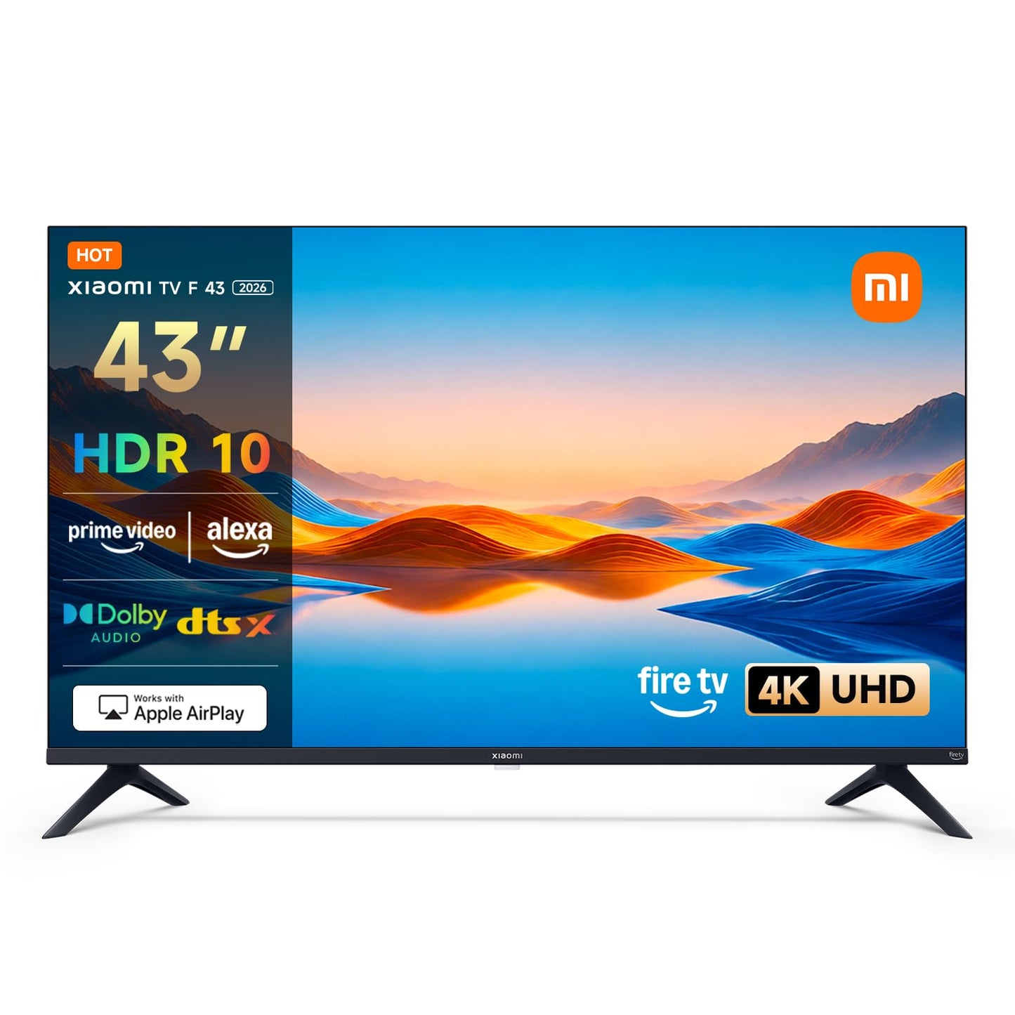 XIAOMI TV F 65, 65 Pulgadas (165 cm), 4K UHD, Smart TV, Fire OS8, Control por Voz Alexa, HDR10, MEMC, Modo Game Boost 120Hz, Compatible con Apple AirPlay