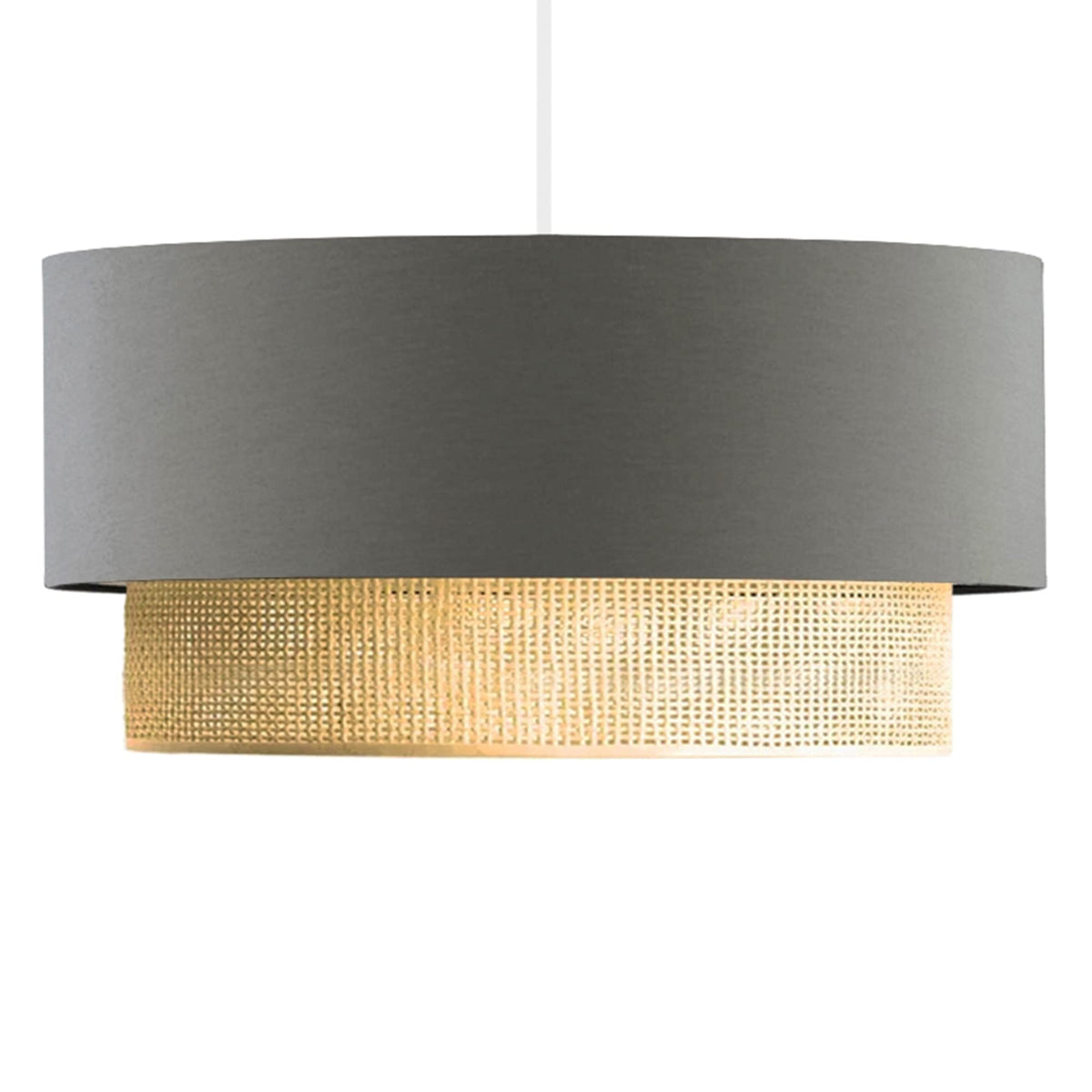 lux.pro Lámpara Colgante Lámpara de Techo Luminaria de Suspensión para Pasillo Restaurante 1xE27 20 W Plástico Tela 70 x Ø 30 cm Beige/Amarillo