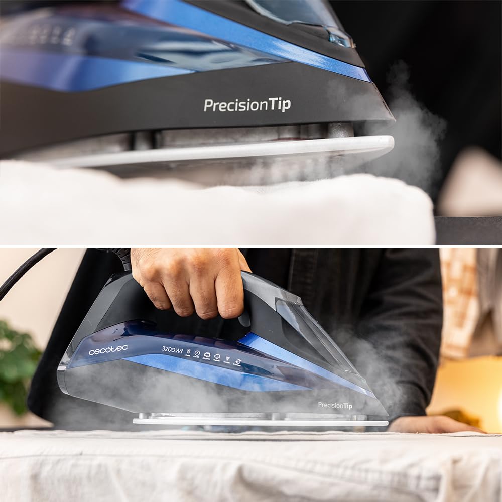 Cecotec Plancha Ropa Vapor 3D ForceAnodized 750 Smart. 3100W, Golpe de Vapor 200 g/min, Doble Suela Anodizada, Pantalla LCD, Antical, Autoapagado, Modo Eco, Depósito 400 ml