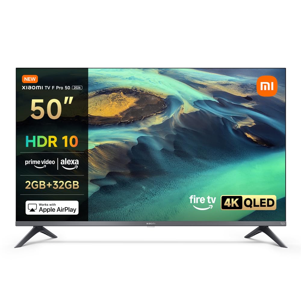 XIAOMI TV F Pro 75, 75 Pulgadas (190 cm), 4K UHD QLED, Smart TV, Fire OS8, Control por Voz Alexa, HDR10+, Modo Game Boost 120Hz, MEMC, Compatible con Apple AirPlay
