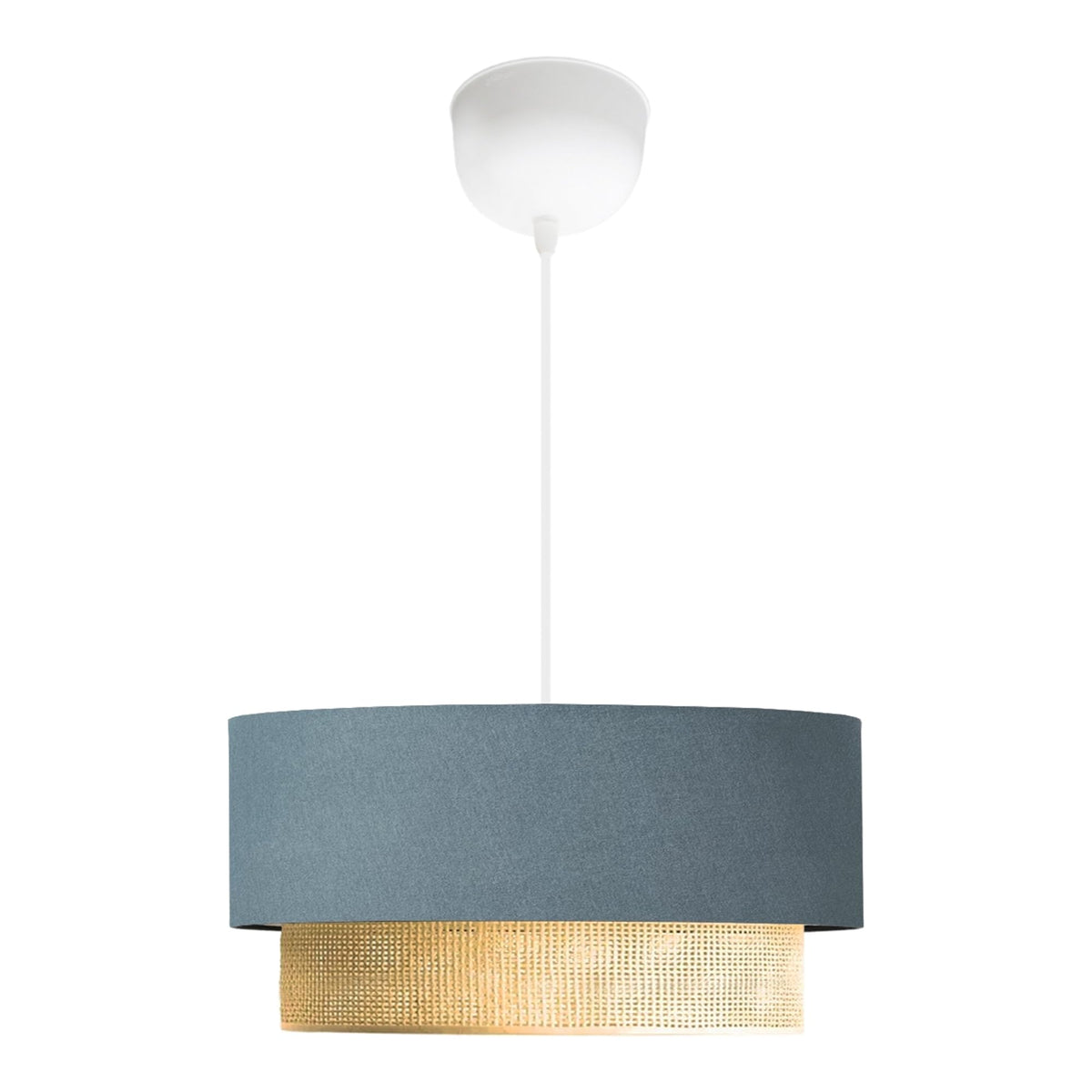 lux.pro Lámpara Colgante Lámpara de Techo Luminaria de Suspensión para Pasillo Restaurante 1xE27 20 W Plástico Tela 70 x Ø 30 cm Beige/Amarillo